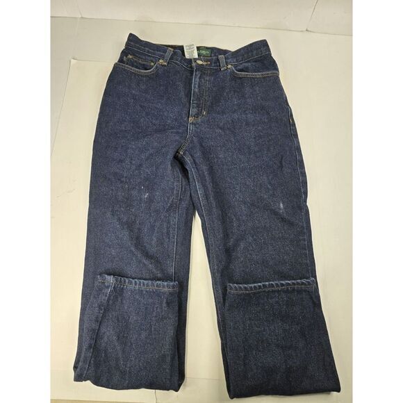 LRL Lauren Jeans Co Ralph Lauren Womens Dark Blue Classic Straight Sz 8 Mid High - Picture 1 of 11